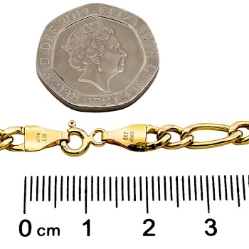 9ct Gold 2.4g 7 inch Figaro Bracelet